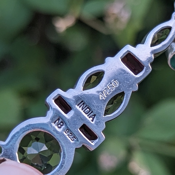 Nicky Butler gemstone sterling silver earrings vintage 925 green red dangle - Picture 3 of 6
